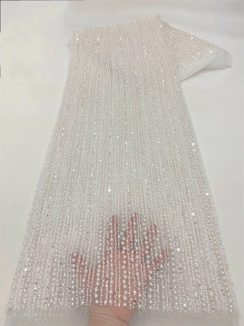 Белая африканская сетка 2025, высококачественная сетка с блестками, вышивка бисером, тюль, нигерийская кружевная ткань для свадебного материала, свадебное шитье
Белая африканская сетка 2025, высококачественная сетка с блестками, вышивка бисером, тюль, нигерийская кружевная ткань для свадебного материала, свадебное шитье