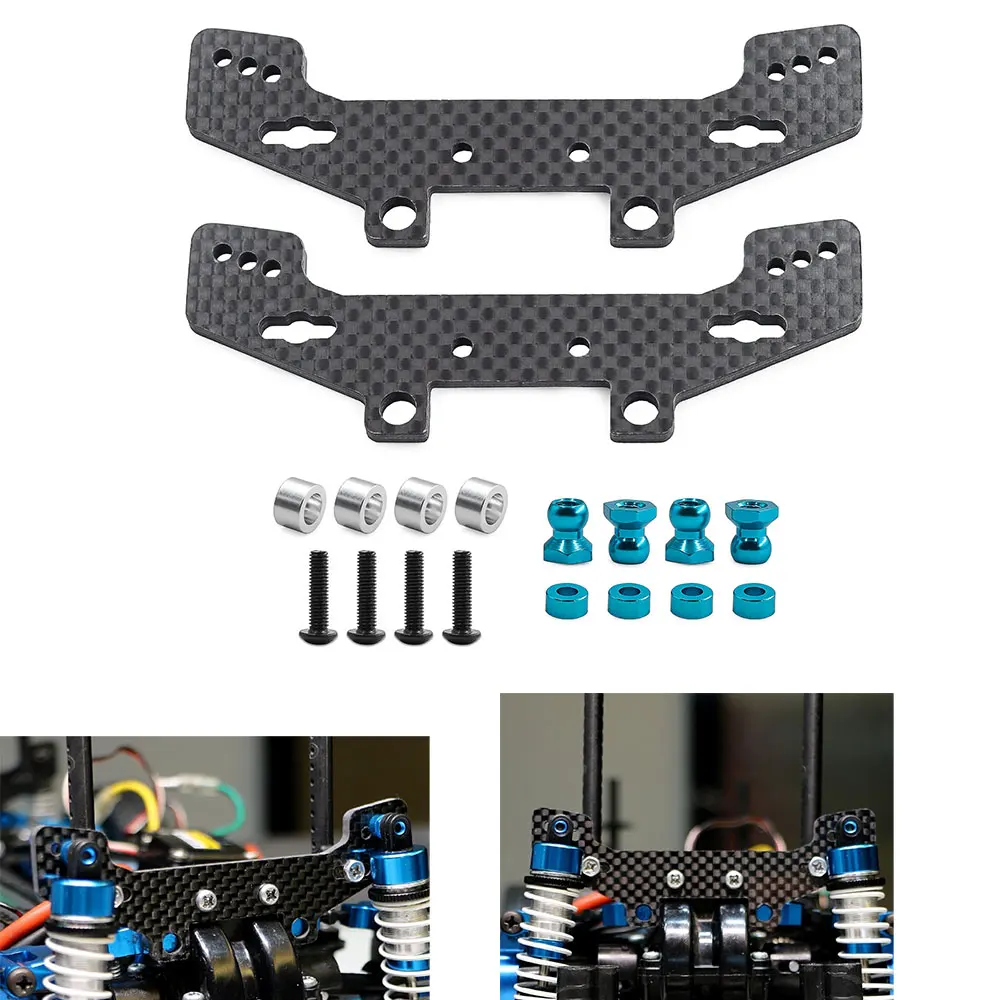 Carbon Fiber Front & Rear Shock Tower Plates for Tamiya TT02/TT02R - 1/10 RC Car Upgrade Parts (Lightweight Chassis Reinforcemen
Carbon Fiber Front & Rear Shock Tower Plates for Tamiya TT02/TT02R - 1/10 RC Car Upgrade Parts (Lightweight Chassis Reinforcemen