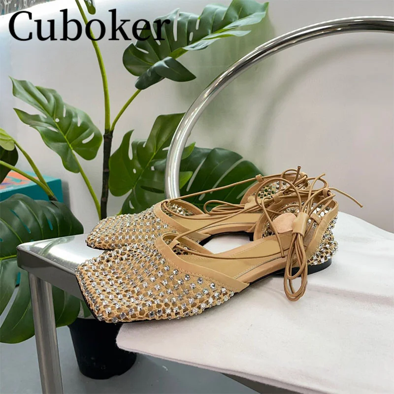 Runway Women Sandals Flat Net Mesh Crystal Sandals Ankle Strap Mules Square Toe Party Sandals Dress Women Shoes mujer Summer
Runway Women Sandals Flat Net Mesh Crystal Sandals Ankle Strap Mules Square Toe Party Sandals Dress Women Shoes mujer Summer