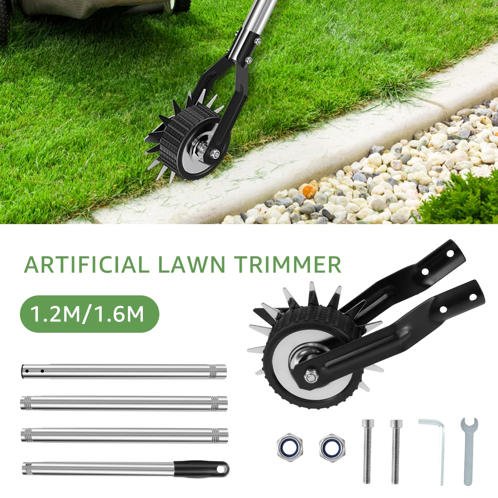 Wheel Rotary Manual Edger Lawn Tool Stainless Steel Adjustable Length Ideal Hand Tool for Precise Grass Trimming Garden 1.2/1.6m
Wheel Rotary Manual Edger Lawn Tool Stainless Steel Adjustable Length Ideal Hand Tool for Precise Grass Trimming Garden 1.2/1.6m