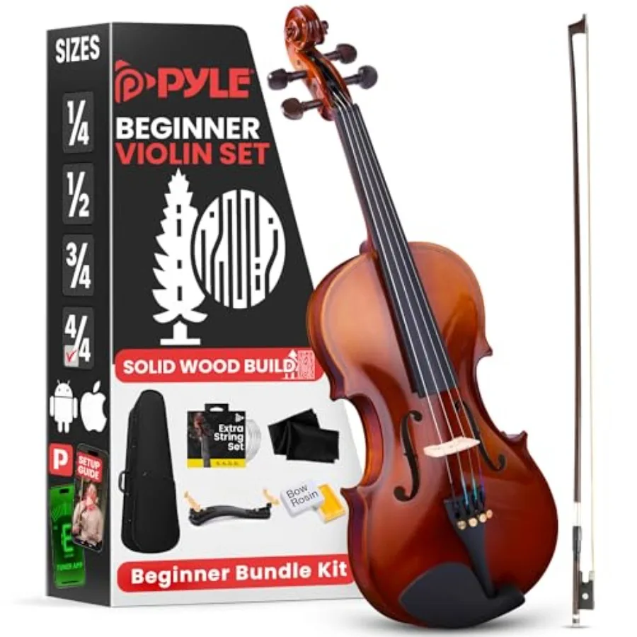 4/4 Full Size Acoustic Violin Premium Solid Wood with Hard Case Bow Extra Strings Rosin Mobile App Tuner 2 Month Free Lessons f
4/4 Full Size Acoustic Violin Premium Solid Wood with Hard Case Bow Extra Strings Rosin Mobile App Tuner 2 Month Free Lessons f