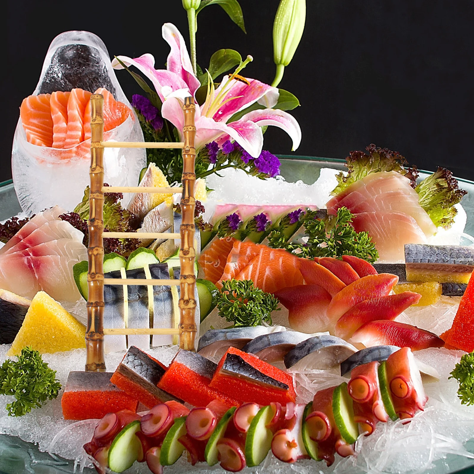 Bamboo Ladder Ornaments Sashimi Plate Decor Lightweight Sturdy Restaurant Cafe Props Dining Table Accessories Camping Hiking
Bamboo Ladder Ornaments Sashimi Plate Decor Lightweight Sturdy Restaurant Cafe Props Dining Table Accessories Camping Hiking