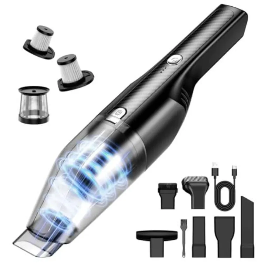Handheld Vacuum Cordless -Car Vacuum Portable Cordless Cleaner with 11000Pa Powerful Suction, 1.2lbs Lightweight, Type-C Charge
Handheld Vacuum Cordless -Car Vacuum Portable Cordless Cleaner with 11000Pa Powerful Suction, 1.2lbs Lightweight, Type-C Charge