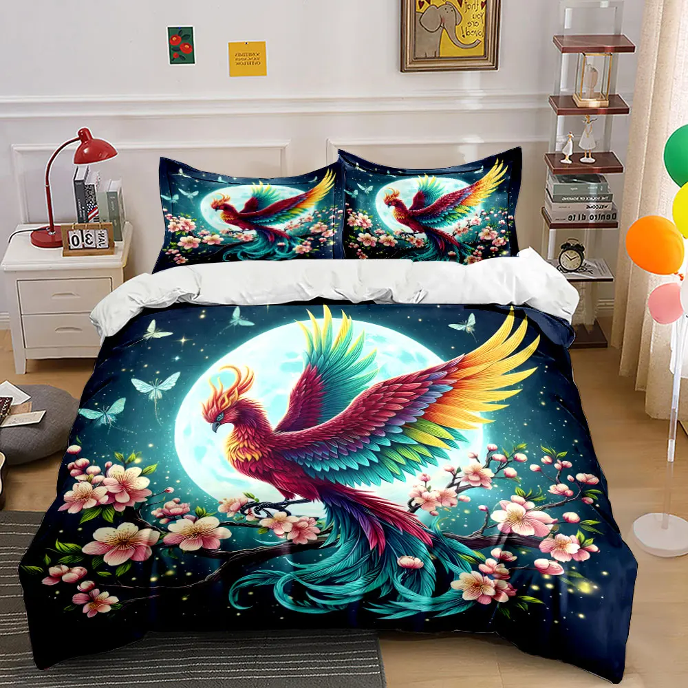 Vibrant phoenix on blooming branch Print Soft Comfortable Duvet Cover Bedding Set Included 1*Duvet Cover 2*Pillowcases
Vibrant phoenix on blooming branch Print Soft Comfortable Duvet Cover Bedding Set Included 1*Duvet Cover 2*Pillowcases