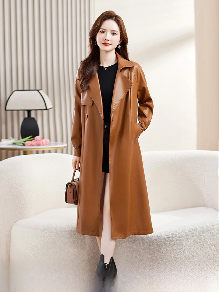 Женская кожаная куртка средней длины из натуральной овчины, приталенная, модная, с поясом, весна-осень 2024
Женская кожаная куртка средней длины из натуральной овчины, приталенная, модная, с поясом, весна-осень 2024