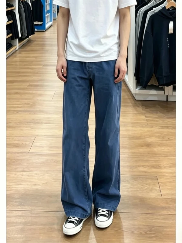 Cleanfit French Workwear Blue Men's Summer Thin Cotton Denim Pants Straight Leg Micro Flare Jeans Knife Washed out Style
Cleanfit French Workwear Blue Men's Summer Thin Cotton Denim Pants Straight Leg Micro Flare Jeans Knife Washed out Style