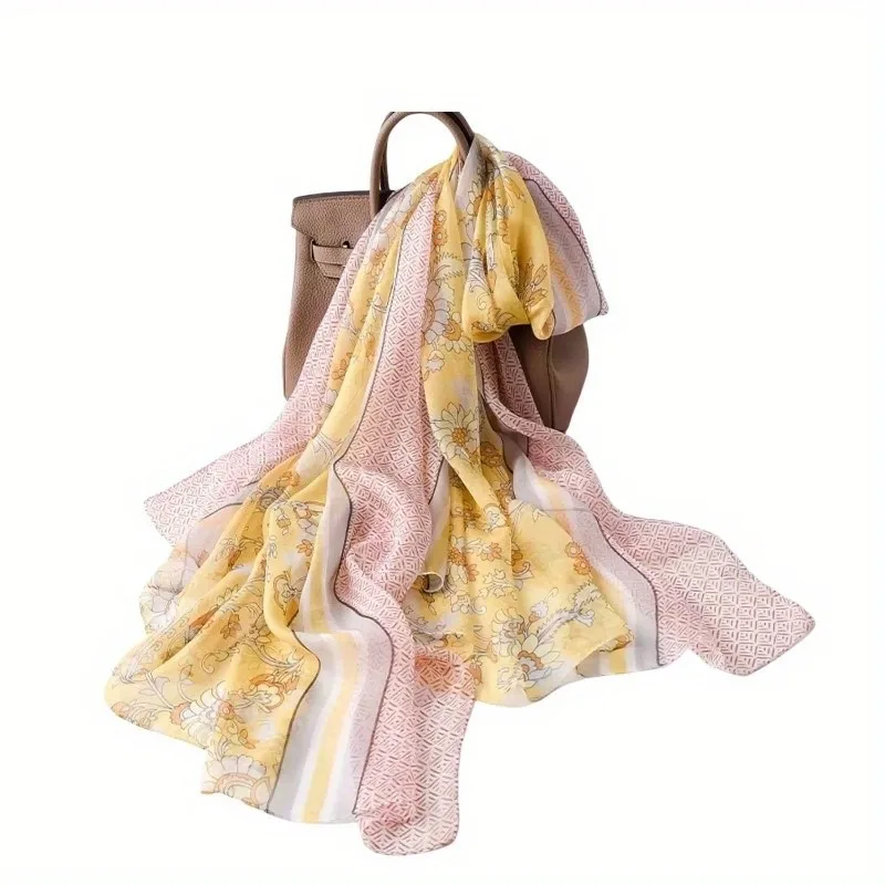 Lightweight Large 100%Mulberry Silk Chiffon Scarf for Women Oblong Shawl Neck Scarf Beach Wrap Headscarf Gift Pack Yellow Floral
Lightweight Large 100%Mulberry Silk Chiffon Scarf for Women Oblong Shawl Neck Scarf Beach Wrap Headscarf Gift Pack Yellow Floral