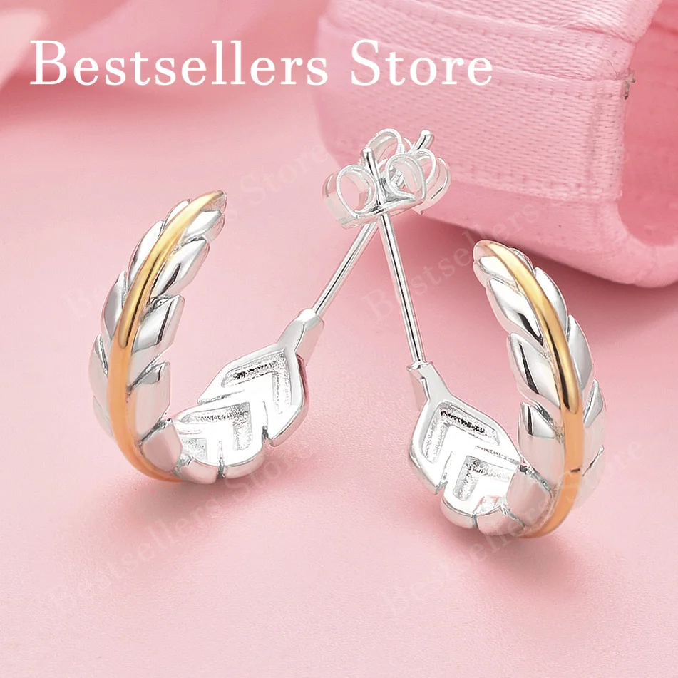 925 Sterling Silver Exquisite Feather Stud Earrings for Women Fashion Wedding Party Charm Gift Jewelry
925 Sterling Silver Exquisite Feather Stud Earrings for Women Fashion Wedding Party Charm Gift Jewelry