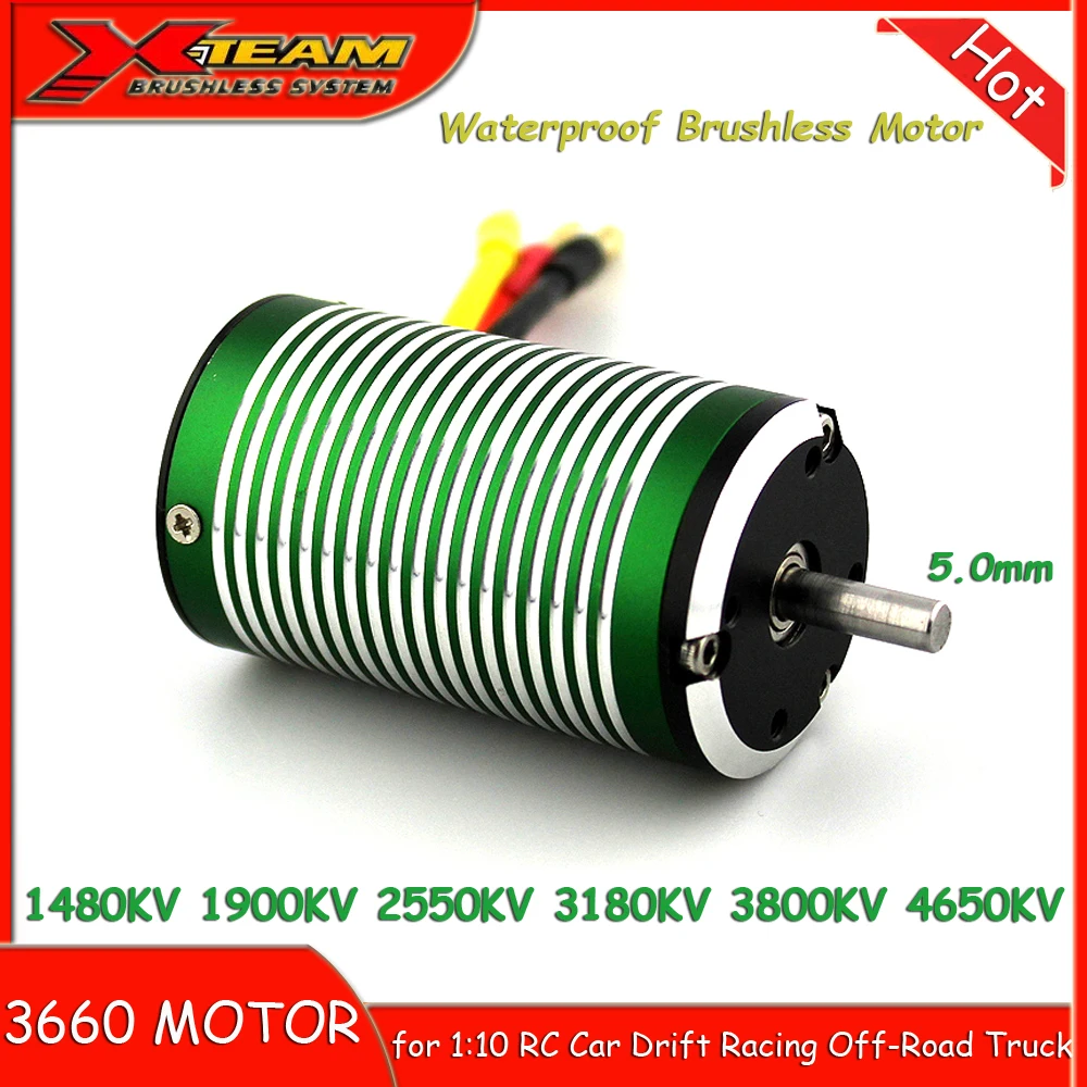 X-TEAM 3660 Waterproof Brushless Motor 5mm 1900KV 2550KV 3180KV 3800KV 4650KV for 1/8 1/10 RC Car Drift Racing Off-Road Truck
X-TEAM 3660 Waterproof Brushless Motor 5mm 1900KV 2550KV 3180KV 3800KV 4650KV for 1/8 1/10 RC Car Drift Racing Off-Road Truck