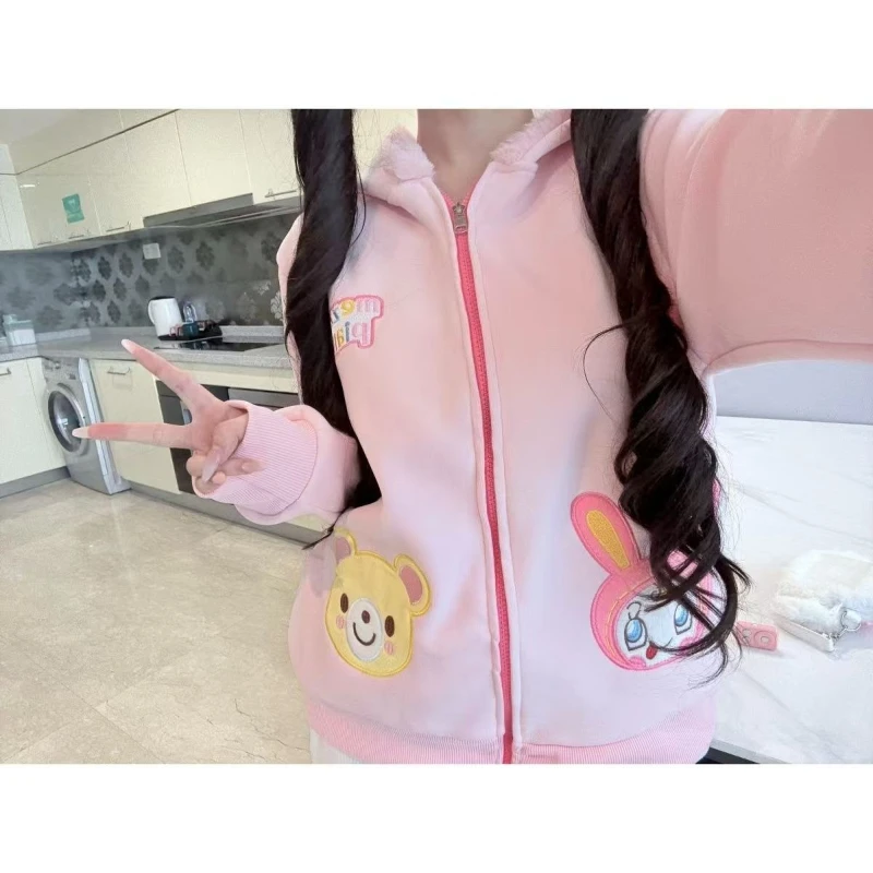 Японские кавайные милые толстовки в стиле Лолиты с мультяшной вышивкой, женские повседневные свободные толстовки с капюшоном Y2k, эстетичная куртка с капюшоном в стиле Харадзюку
Японские кавайные милые толстовки в стиле Лолиты с мультяшной вышивкой, женские повседневные свободные толстовки с капюшоном Y2k, эстетичная куртка с капюшоном в стиле Харадзюку