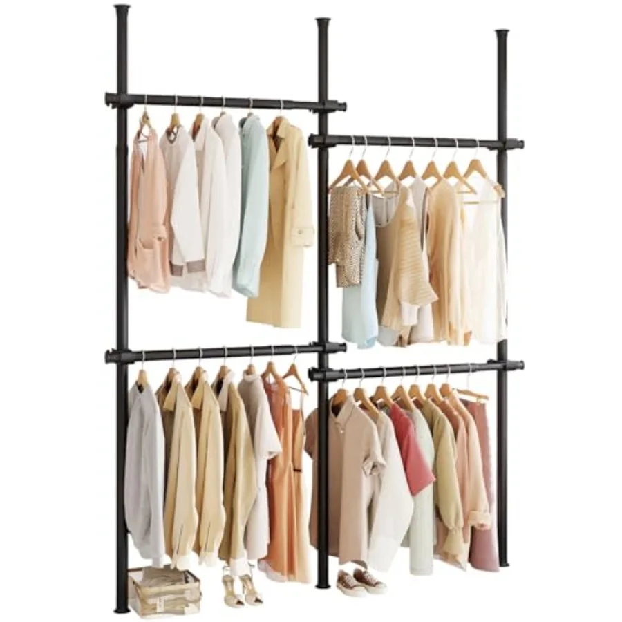 Floor to Ceiling Clothes Rack Heavy-Duty Telescopic Garment Rack 43 122in Height and 30 47in Width 220lbs Total Load Capacity
Floor to Ceiling Clothes Rack Heavy-Duty Telescopic Garment Rack 43 122in Height and 30 47in Width 220lbs Total Load Capacity