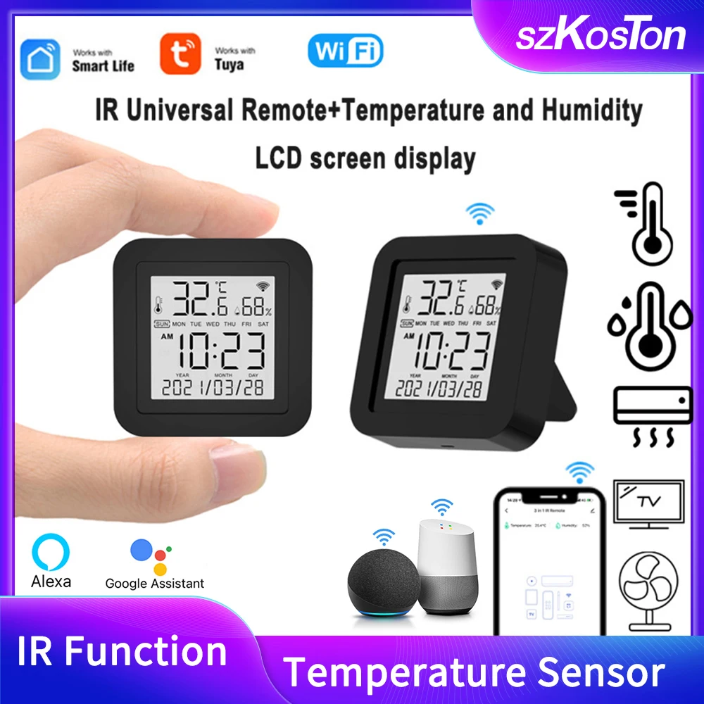 Tuya Smart Universal IR Remote Control Temperature Humidity Sensor for Air Conditioner TV AC Support Alexa Google Home
Tuya Smart Universal IR Remote Control Temperature Humidity Sensor for Air Conditioner TV AC Support Alexa Google Home