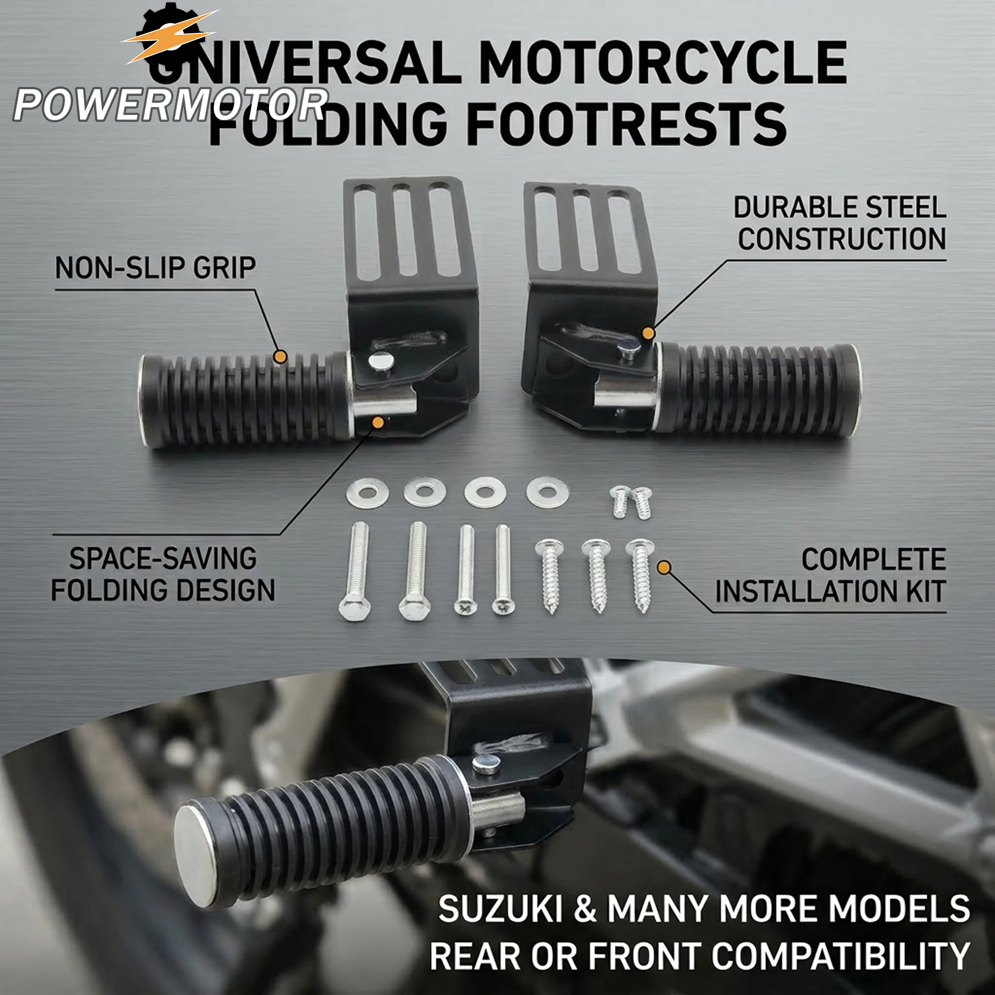 for Suzuki Motorcycle Front Footrest Foldable Foot Pegs Aluminum Anti-slip Pedal Scooter Electric Vehicle Aluminum Modified Part
for Suzuki Motorcycle Front Footrest Foldable Foot Pegs Aluminum Anti-slip Pedal Scooter Electric Vehicle Aluminum Modified Part