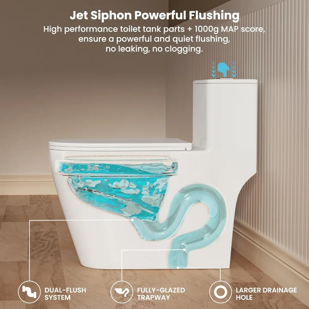 Elongated One Piece Toilet 17" ADA Comfort Chair Height Seat Compact Bathroom Dual Flush Customized
Elongated One Piece Toilet 17" ADA Comfort Chair Height Seat Compact Bathroom Dual Flush Customized