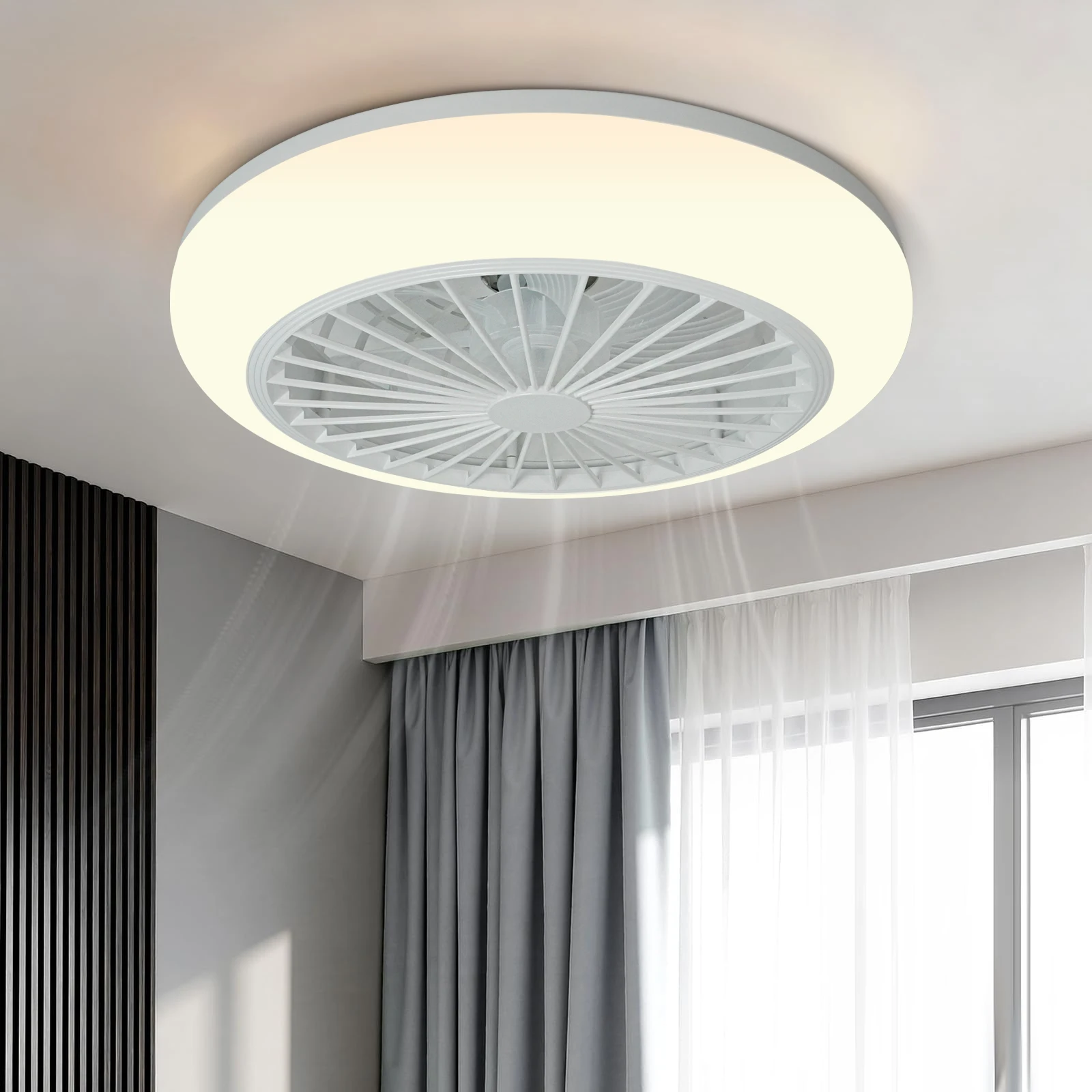 Modern Enclosed Ceiling Fan with Lights, Living Room and Bedroom Decoration, Silent Intelligent Dimming Ceiling Fan Lights
Modern Enclosed Ceiling Fan with Lights, Living Room and Bedroom Decoration, Silent Intelligent Dimming Ceiling Fan Lights