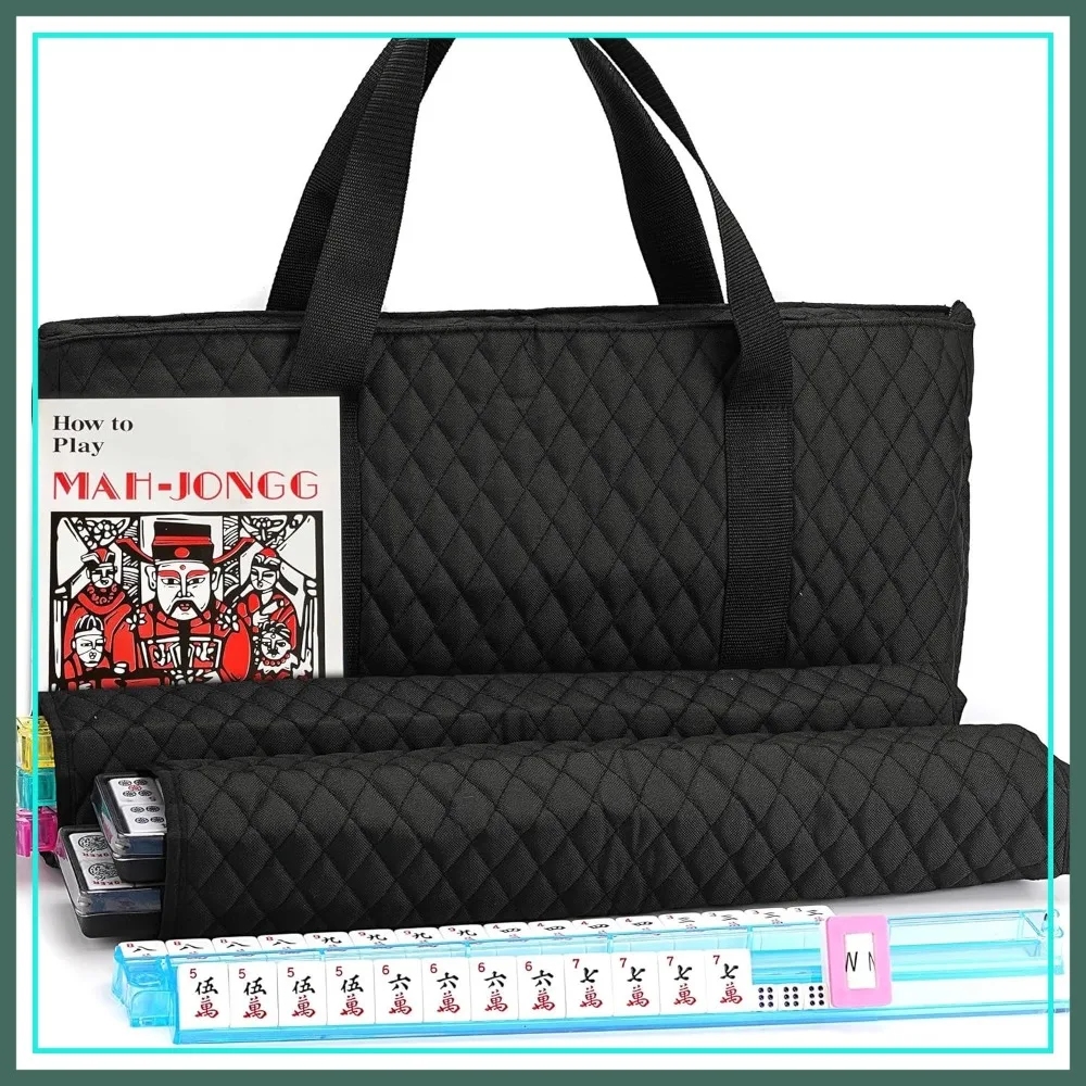 American Mahjong Game Set - 166 Tiles with 4 Racks/Pushers, 100 Chips, Wind Indicator, English Manual, Easy Carry Bag
American Mahjong Game Set - 166 Tiles with 4 Racks/Pushers, 100 Chips, Wind Indicator, English Manual, Easy Carry Bag