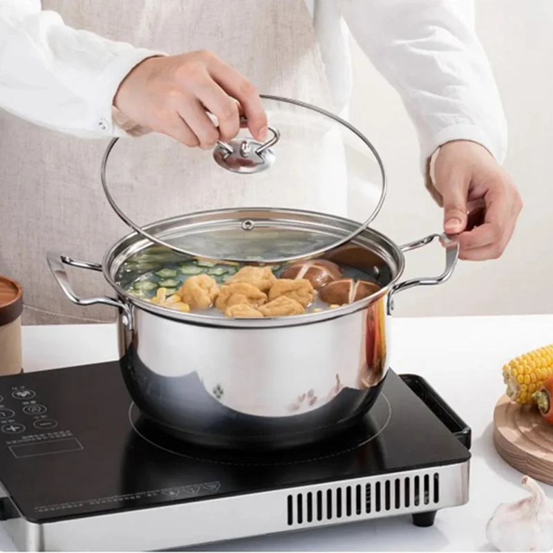 Кухонный горшок из нержавеющей стали, кастрюля для приготовления еды кастрюля для подогрева молока, антипригарная Кастрюля с крышкой
Кухонный горшок из нержавеющей стали, кастрюля для приготовления еды кастрюля для подогрева молока, антипригарная Кастрюля с крышкой