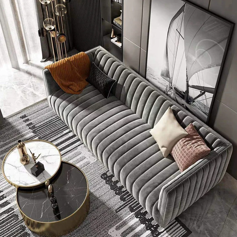 Italian light luxury three-person straight row sofa small apartment living room designer furniture flannel simple
Italian light luxury three-person straight row sofa small apartment living room designer furniture flannel simple
