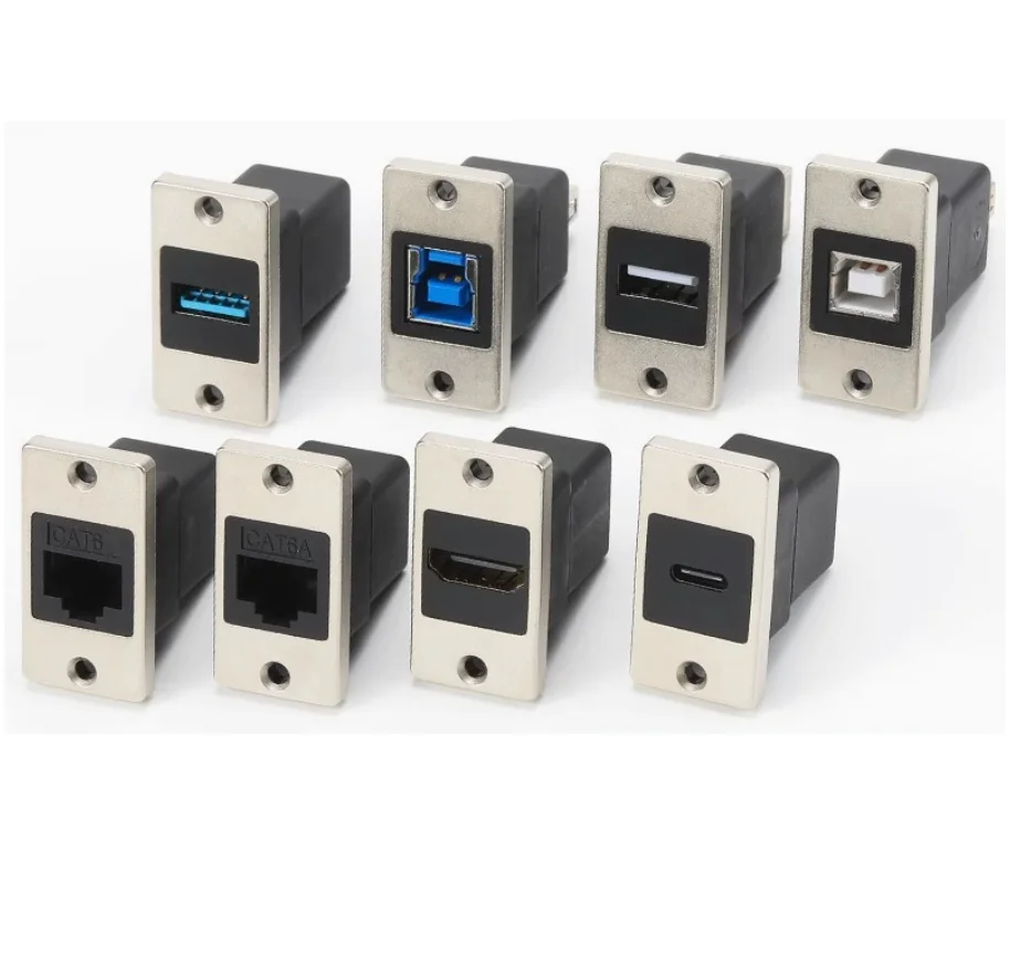 Zinc Alloy Rectangular Screw Panel Chassis Mount Usb3.0 Usb2.0 Rj45 Cat6 Cat6a Usb c Type c HDTV Duplex Lc sc Connector Adapter
Zinc Alloy Rectangular Screw Panel Chassis Mount Usb3.0 Usb2.0 Rj45 Cat6 Cat6a Usb c Type c HDTV Duplex Lc sc Connector Adapter