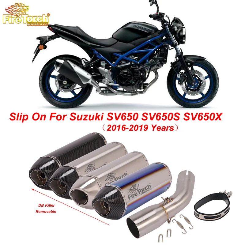Motorcycle Exhaust Escape Moto Middle Link Pipe Modified Muffler DB Killer Slip-On For Suzuki SV650 SV650S SV650X 2016 - 2019
Motorcycle Exhaust Escape Moto Middle Link Pipe Modified Muffler DB Killer Slip-On For Suzuki SV650 SV650S SV650X 2016 - 2019