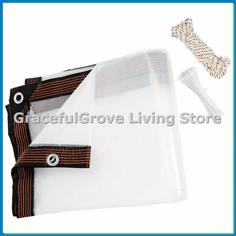 Прозрачные водонепроницаемые тенты 8x10 футов для сада и улицы, сверхпрочные, непромокаемые, из прозрачного винила с люверсами - A33R
Прозрачные водонепроницаемые тенты 8x10 футов для сада и улицы, сверхпрочные, непромокаемые, из прозрачного винила с люверсами - A33R