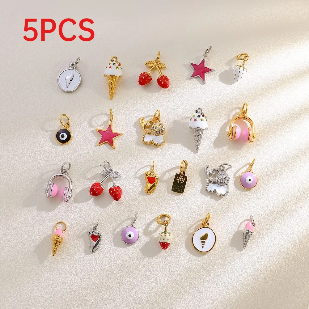5Pcs Colorful 3D Enamel Charms Stainless Steel Creative Pendants For DIY Jewelry Making
5Pcs Colorful 3D Enamel Charms Stainless Steel Creative Pendants For DIY Jewelry Making