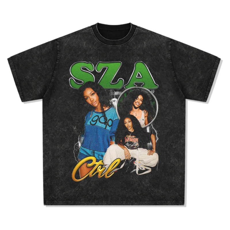 SZA R&B Singer Американская футболка Уличная мода Бренд Ретро принт Тяжелый чистый хлопок с круглым вырезом и коротким рукавом
SZA R&B Singer Американская футболка Уличная мода Бренд Ретро принт Тяжелый чистый хлопок с круглым вырезом и коротким рукавом