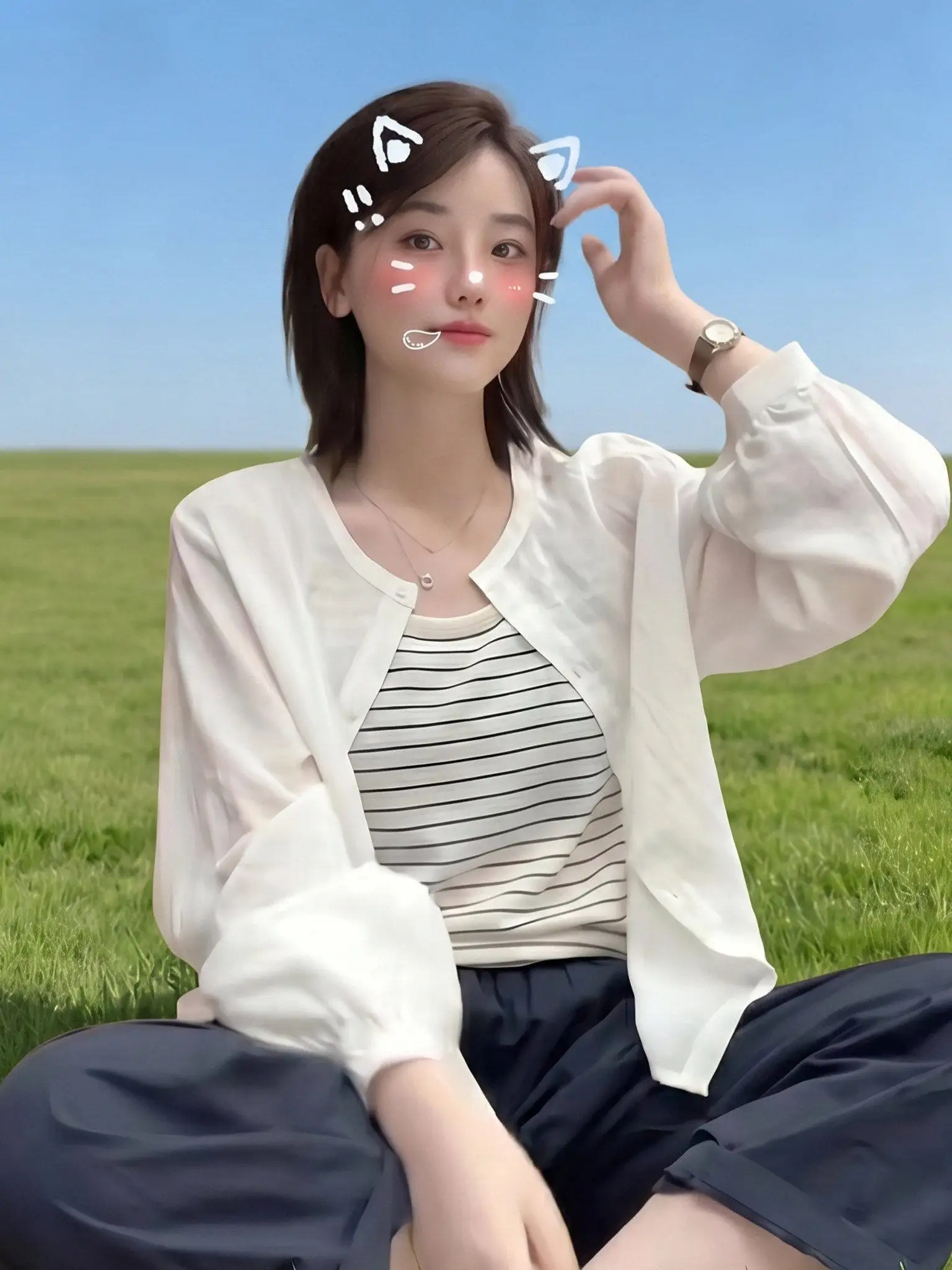 White round Neck UV Protection Shirt Women's Summer Short Outerwear Tank Top Thin Outer Jacket Open Cardigan Blouse
White round Neck UV Protection Shirt Women's Summer Short Outerwear Tank Top Thin Outer Jacket Open Cardigan Blouse