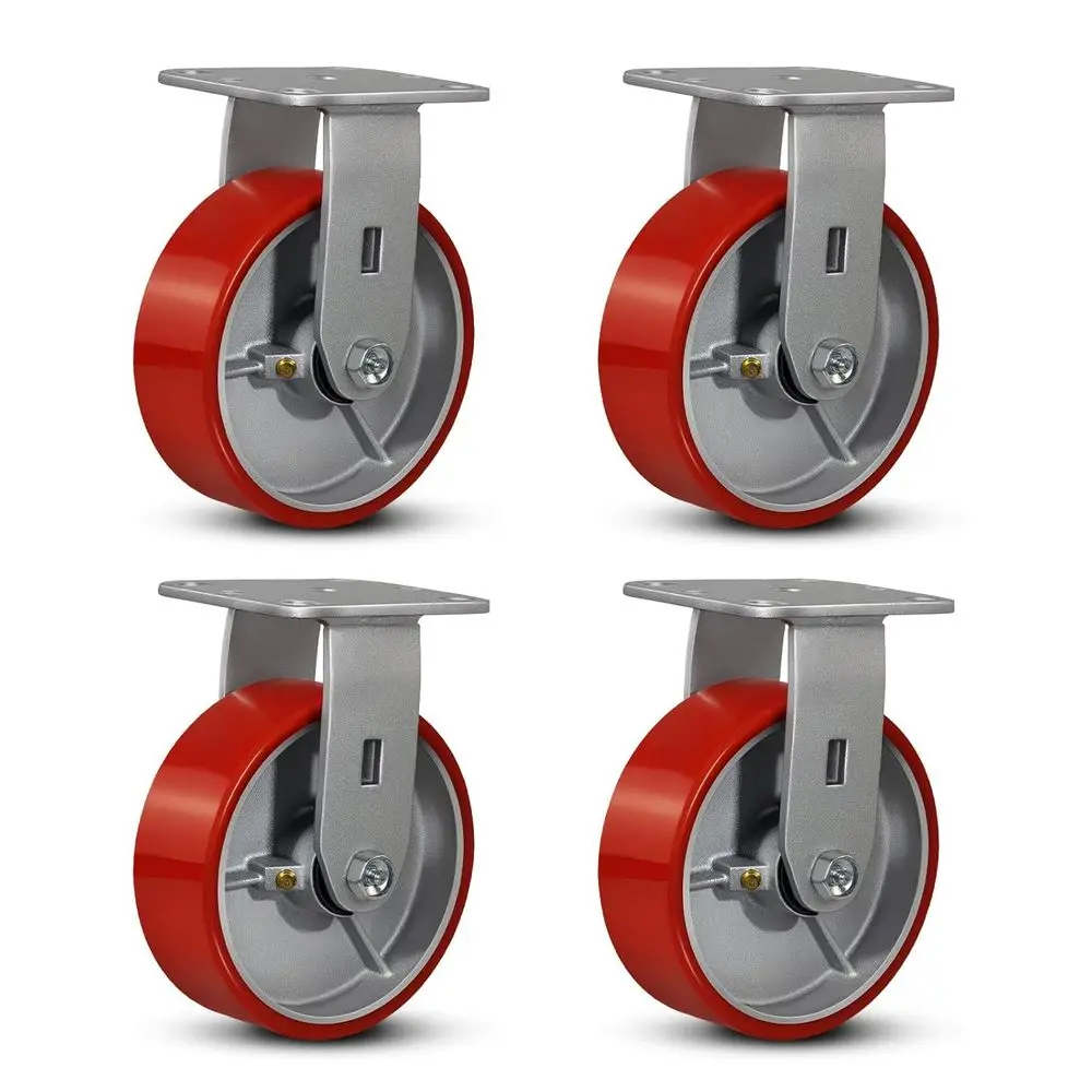 6x2 High-Capacity Industrial Casters - 5000 lbs Capacity, 4 Fixed Polyurethane Wheels for Carts, Trucks, Workbenches, and Equipm
6x2 High-Capacity Industrial Casters - 5000 lbs Capacity, 4 Fixed Polyurethane Wheels for Carts, Trucks, Workbenches, and Equipm