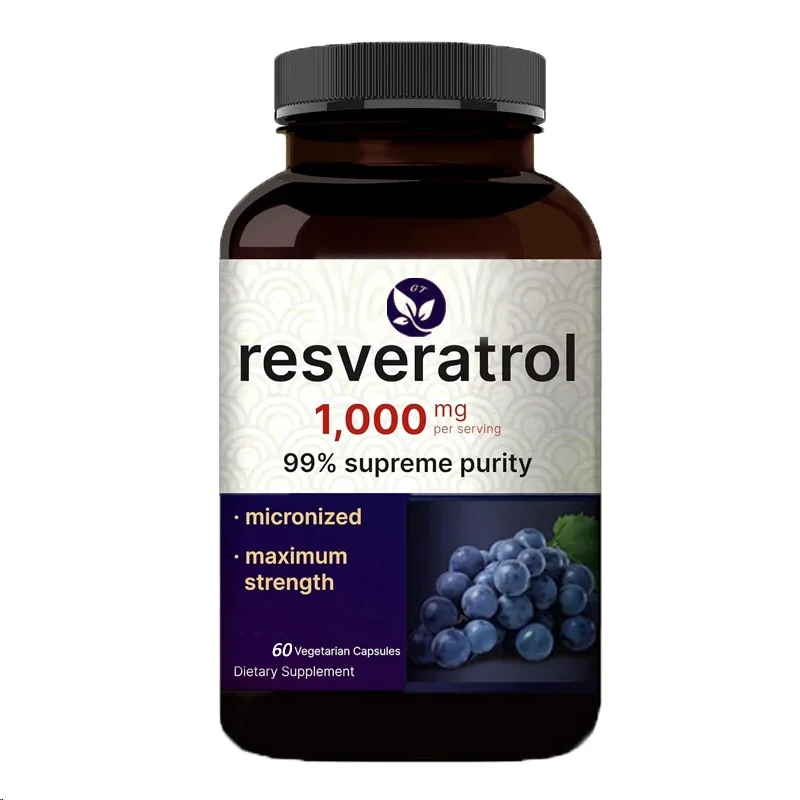99% Pure Trans Resveratrol 60 Capsules, Antioxidant, Healthy Aging, Brain And Heart Support - Non Genetically Modified
99% Pure Trans Resveratrol 60 Capsules, Antioxidant, Healthy Aging, Brain And Heart Support - Non Genetically Modified