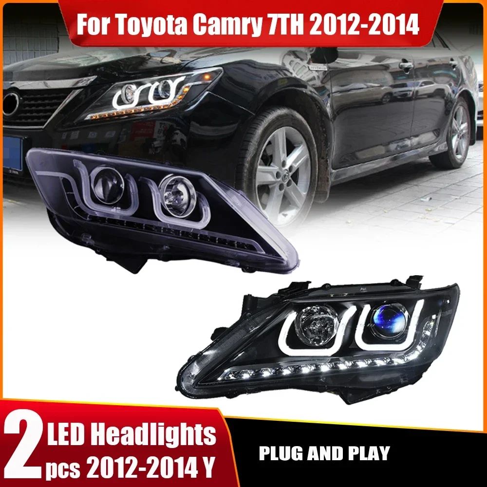 Pair of Car Xenon LED Headlight for TOYOTA Camry 7th 2012 2013 2014 DRL Daytime Running Light Yellow turn signal Headlamps
Pair of Car Xenon LED Headlight for TOYOTA Camry 7th 2012 2013 2014 DRL Daytime Running Light Yellow turn signal Headlamps