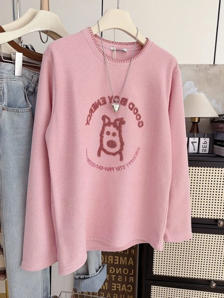 plus Size Women's Thickened Long Sleeve Fleece Sweatshirt Casual Loose Fit Autumn Winter New Style Slimming Meat Covering Top
plus Size Women's Thickened Long Sleeve Fleece Sweatshirt Casual Loose Fit Autumn Winter New Style Slimming Meat Covering Top