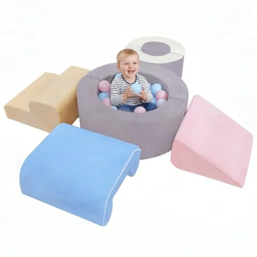 Toddler Climbing Toys Indoor, 7‑Piece Soft Foam Play Set for Toddlers 1‑3, Foam Climbing Blocks with Slide, Stairs and Ball Pit
Toddler Climbing Toys Indoor, 7‑Piece Soft Foam Play Set for Toddlers 1‑3, Foam Climbing Blocks with Slide, Stairs and Ball Pit