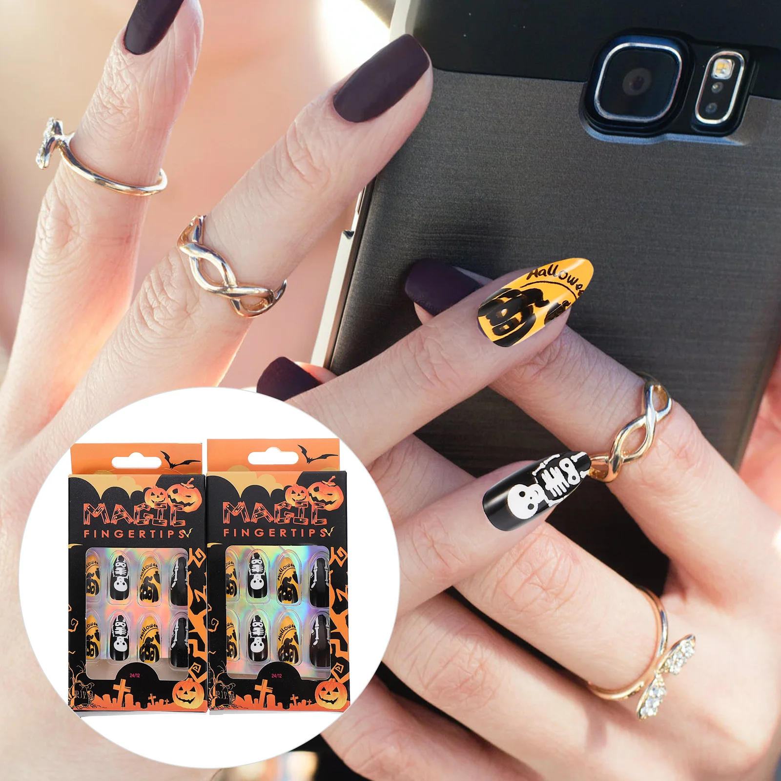 48pcs Halloween Fake Artificial Nails False Nails For Women Girls Ultra-Thin Durable Easy All Sizes Party Wedding
48pcs Halloween Fake Artificial Nails False Nails For Women Girls Ultra-Thin Durable Easy All Sizes Party Wedding