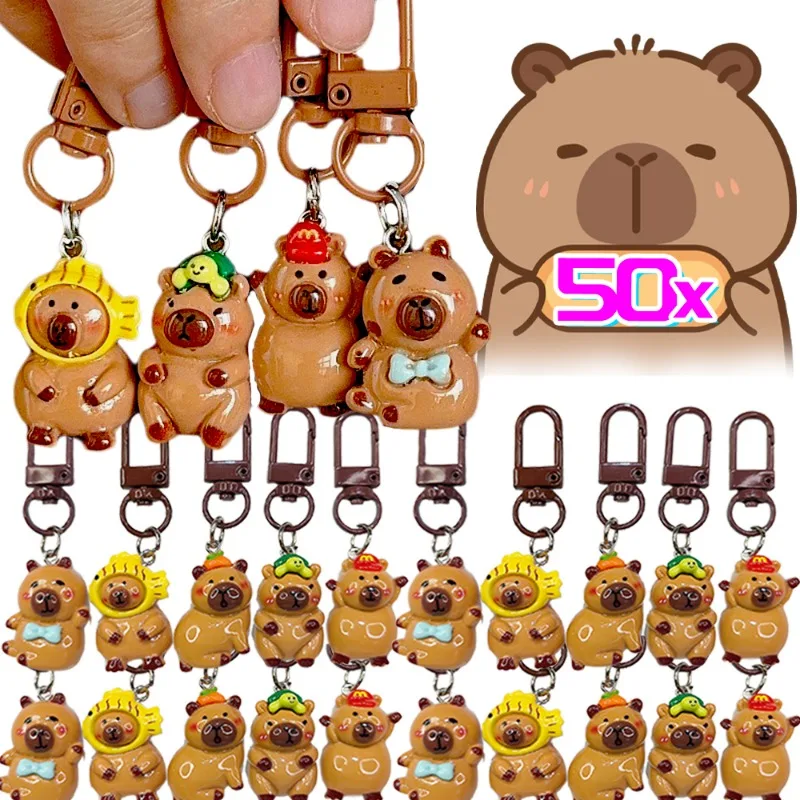 1/50Pcs Kawaii Cartoon Mini Capybara Keychains Charms Bright Animal Bag Earphone Keychain Cute Car Pendants Decoration Keyrings
1/50Pcs Kawaii Cartoon Mini Capybara Keychains Charms Bright Animal Bag Earphone Keychain Cute Car Pendants Decoration Keyrings