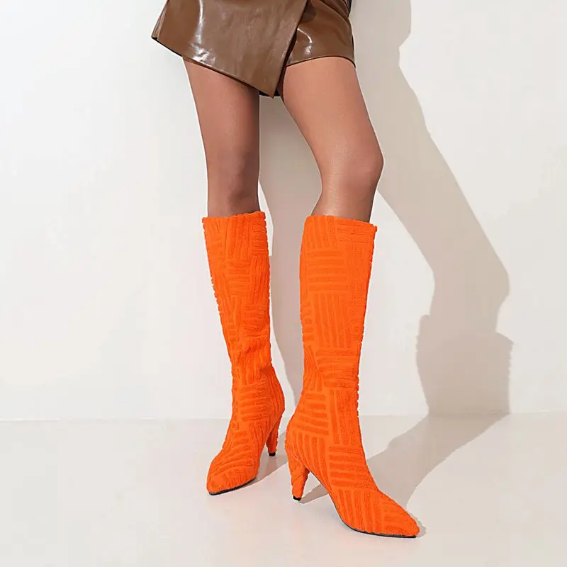 ORCHALISA 2025 New arrival Female Boots Fashion Pointed Toe Slip On Knee High Med Calf Boots 8.5cm Women Stylish Shoes Brand
ORCHALISA 2025 New arrival Female Boots Fashion Pointed Toe Slip On Knee High Med Calf Boots 8.5cm Women Stylish Shoes Brand