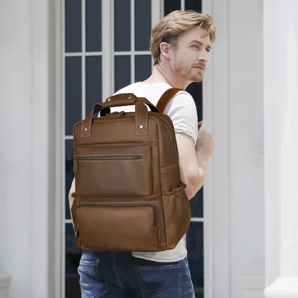 Factory Supply Wholesale Hot Sale Brown Cowhide Genuine Cow Leather Bag 15 Inch Travel Laptop Real Backpack
Factory Supply Wholesale Hot Sale Brown Cowhide Genuine Cow Leather Bag 15 Inch Travel Laptop Real Backpack