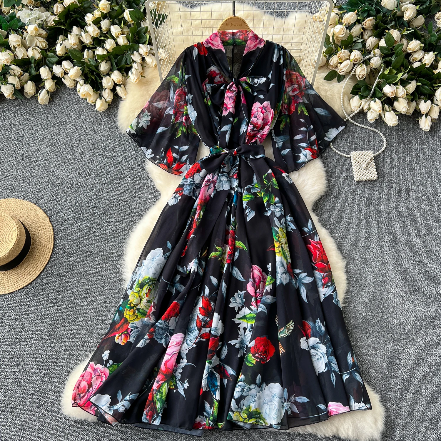 Sexy loose Flare sleeve Print Bandage Dress A-line Chic Casual Beach Vacation Women Summer sweet dresses
Sexy loose Flare sleeve Print Bandage Dress A-line Chic Casual Beach Vacation Women Summer sweet dresses