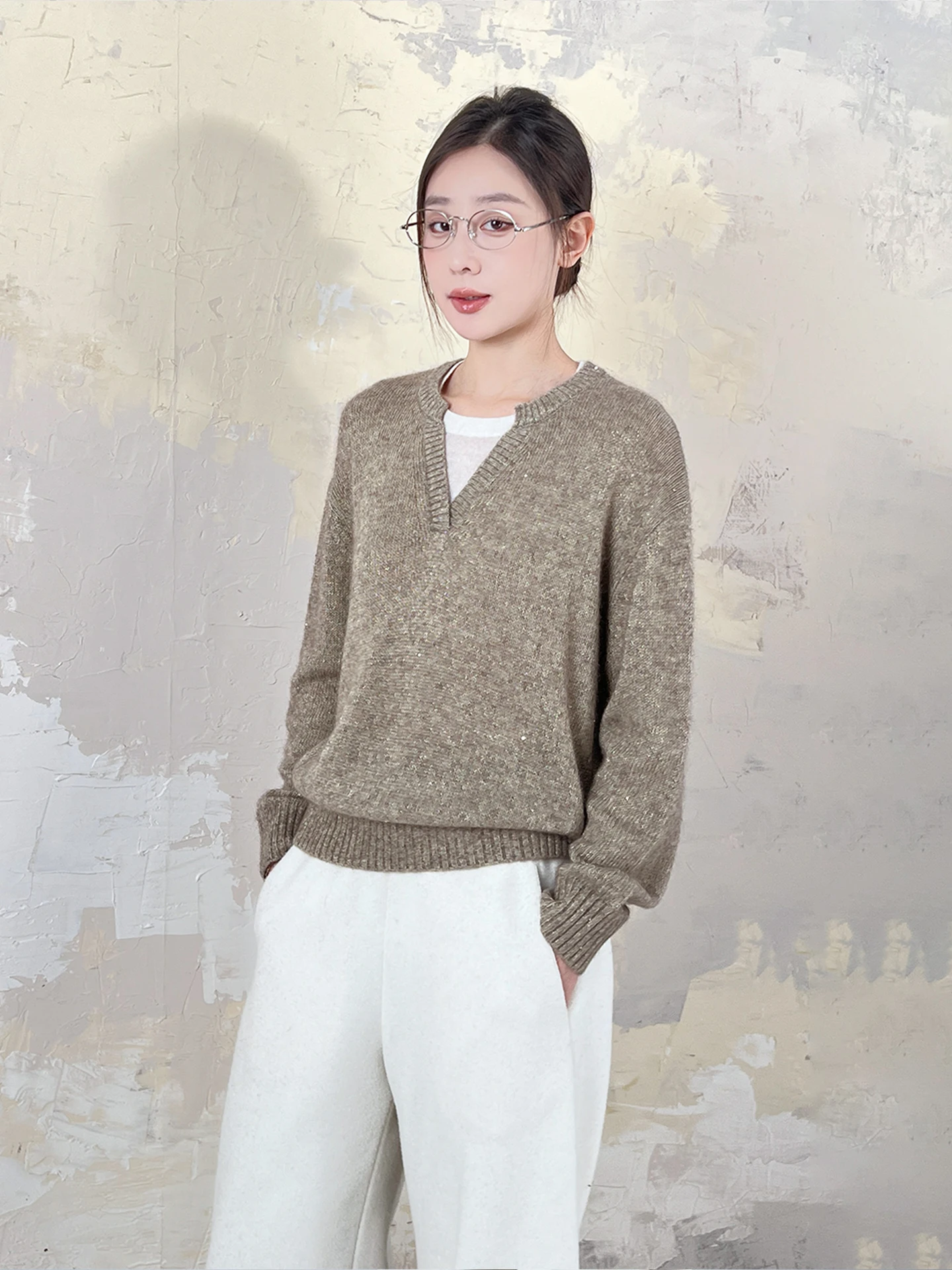 Loose Fit Camere Knitwear V-Ne Casual Sle Women's Sweater Soft Medium Nylon 22 9 Wool 22 9 Camere 3 4 Polyester 7
Loose Fit Camere Knitwear V-Ne Casual Sle Women's Sweater Soft Medium Nylon 22 9 Wool 22 9 Camere 3 4 Polyester 7