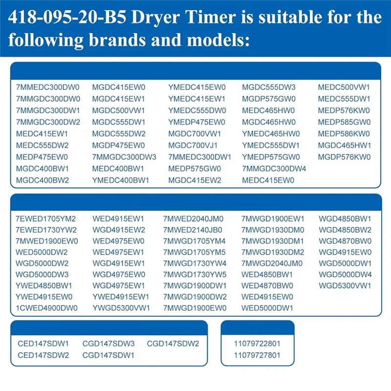 ABWM-для Maytag, замена таймера сушилки W10185992 418-095-20-B5 MEDC465HW0 MGDC465HW0 для Whirlpool WGD5000DW2
ABWM-для Maytag, замена таймера сушилки W10185992 418-095-20-B5 MEDC465HW0 MGDC465HW0 для Whirlpool WGD5000DW2