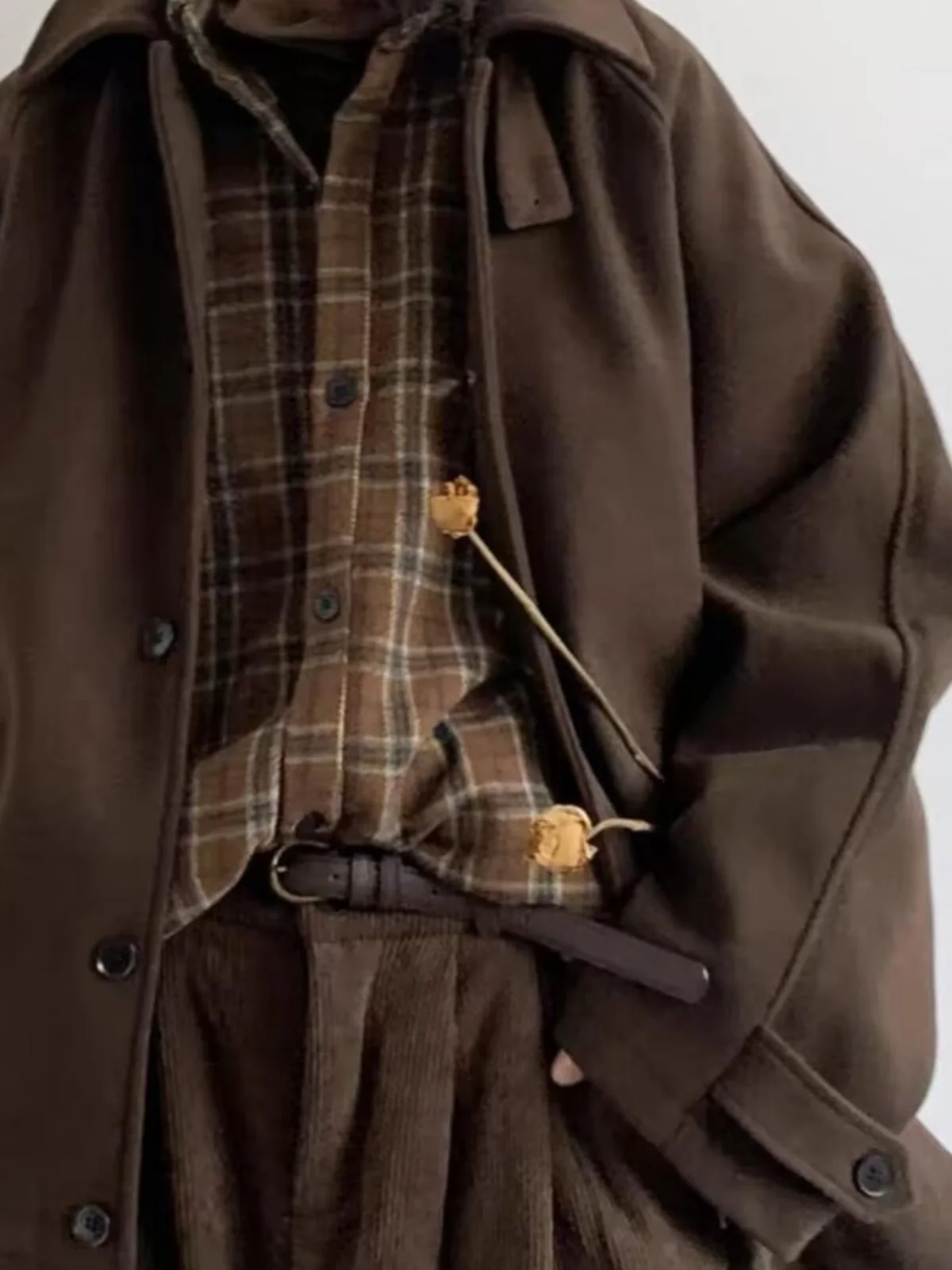 Retro Japanese Sle Men's Loose Fit oulder Insert Woolen Coat Autumn Winter Single Button Jaet ex Warmth Comfortable
Retro Japanese Sle Men's Loose Fit oulder Insert Woolen Coat Autumn Winter Single Button Jaet ex Warmth Comfortable