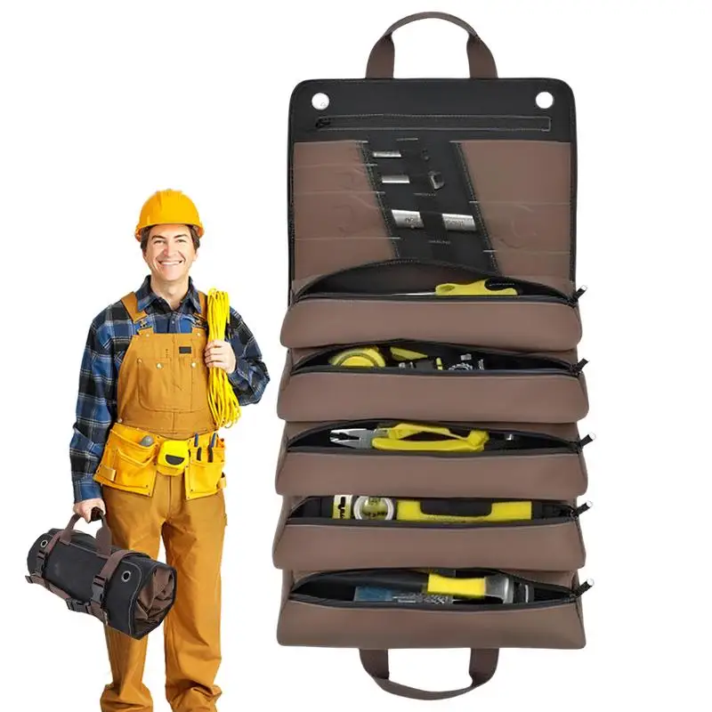 Multi-function large capacity roll-up kit canvas tool roll car storage bag hanging tool zipper carrier bag camping gear
Multi-function large capacity roll-up kit canvas tool roll car storage bag hanging tool zipper carrier bag camping gear