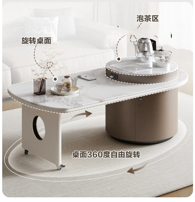 Nordic high-end coffee table integrated modern simple tea table rotatable high-end coffee table
Nordic high-end coffee table integrated modern simple tea table rotatable high-end coffee table