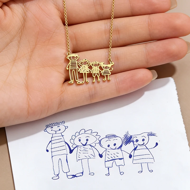 Creative Hand-Painted Doodle Necklace Stainless Steel Custom Cartoon Pendant Unique Art Gift for Couple Family Anniversary
Creative Hand-Painted Doodle Necklace Stainless Steel Custom Cartoon Pendant Unique Art Gift for Couple Family Anniversary