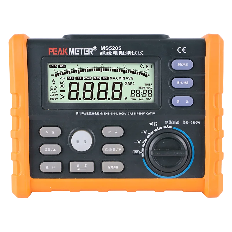 Peakmeter MS5205 DC AC 750V Insulation Resistance Digital Multimeter Resistance Insulation Tester Low
Peakmeter MS5205 DC AC 750V Insulation Resistance Digital Multimeter Resistance Insulation Tester Low