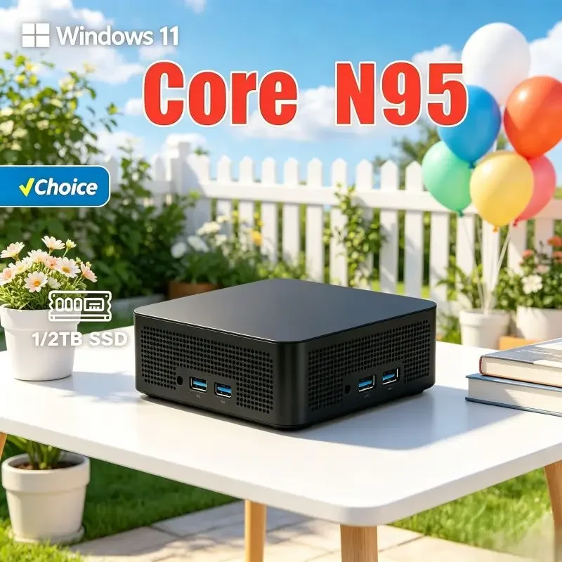 Ultra-Slim Lightweight Low Power Mini PC Core N95 , 16GB SSD, 1TB,Win11, Fast WiFi6, for Household Entertainment & Simple Office
Ultra-Slim Lightweight Low Power Mini PC Core N95 , 16GB SSD, 1TB,Win11, Fast WiFi6, for Household Entertainment & Simple Office