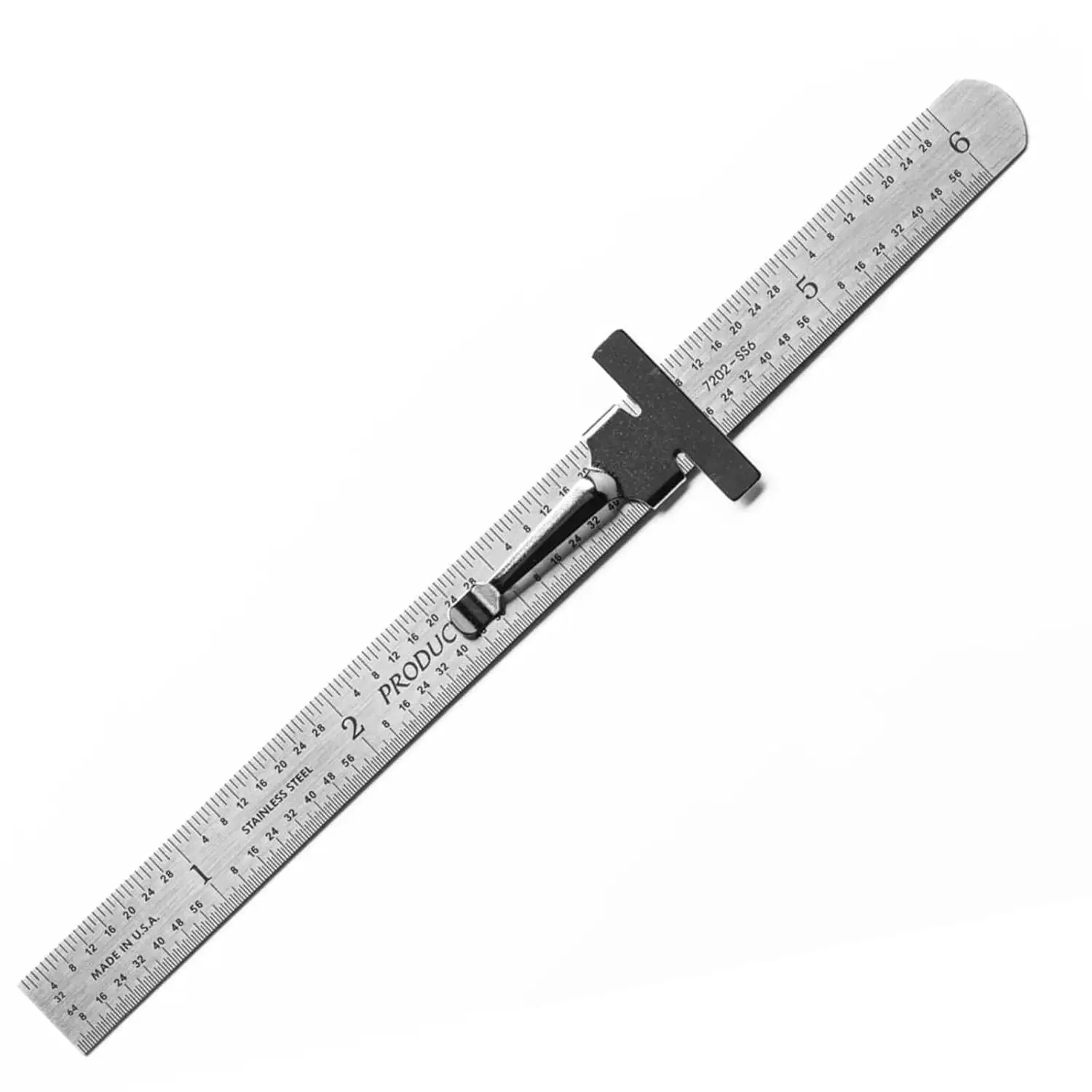 6" Machinist Pocket Ruler, Stainless Steel with Pocket Clip, 32nds & 64ths Graduations, Decimal Chart, Made in USA
6" Machinist Pocket Ruler, Stainless Steel with Pocket Clip, 32nds & 64ths Graduations, Decimal Chart, Made in USA