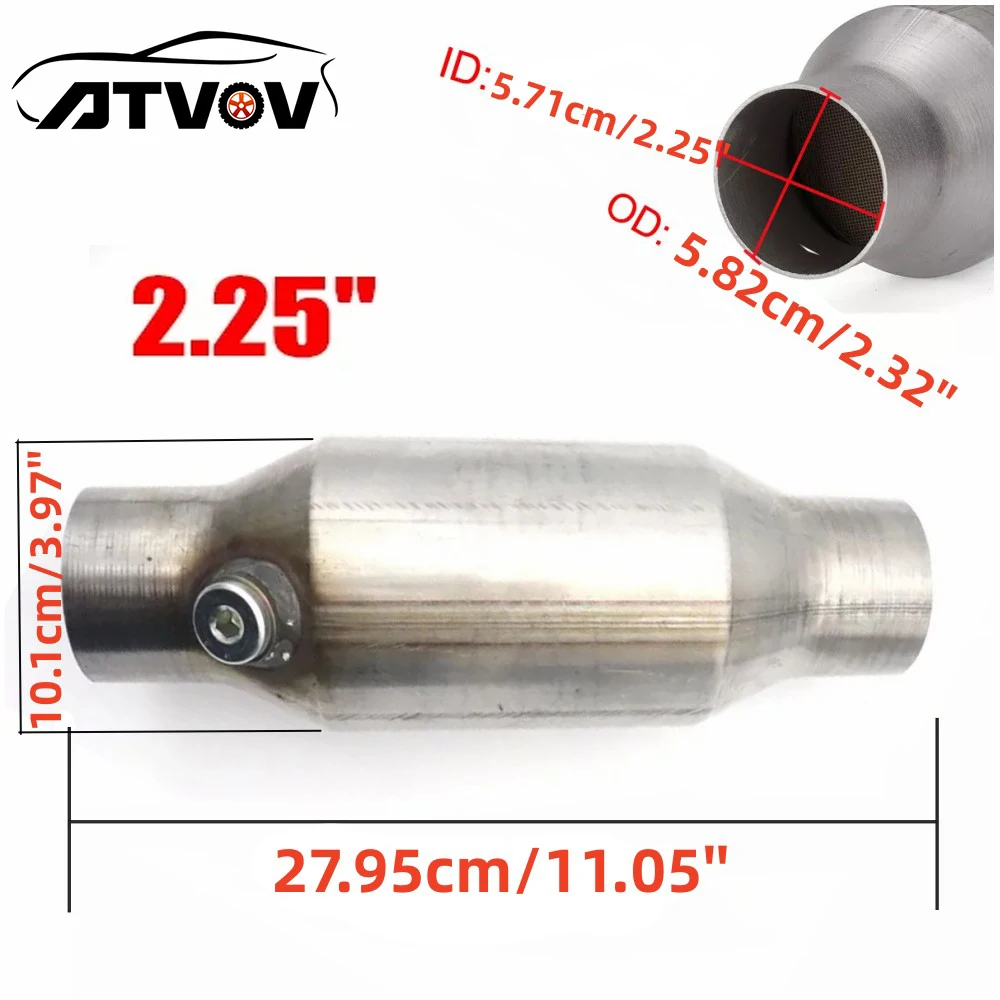 Universal 2.25'' 5.75cm Catalytic Converter Oxygen Sensor Exhaust 400 Cells High Flow Catalyst Converter Euro1 Stainless Weld-On
Universal 2.25'' 5.75cm Catalytic Converter Oxygen Sensor Exhaust 400 Cells High Flow Catalyst Converter Euro1 Stainless Weld-On
