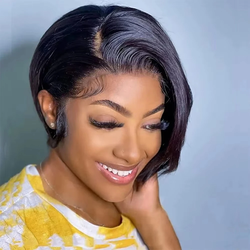 Pixie Cut 13x4 Прозрачные парики фронта шнурка Парик человеческих волос для женщин Короткий парик Боб Бразильские прямые парики фронта шнурка 180%
Pixie Cut 13x4 Прозрачные парики фронта шнурка Парик человеческих волос для женщин Короткий парик Боб Бразильские прямые парики фронта шнурка 180%