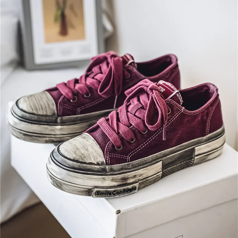 Make Dirty Style Men's Canvas Shoes High Quality Retro Casual Sneakers for Men Low Cut Breathable Board Shoes Man Platform Shoes
Make Dirty Style Men's Canvas Shoes High Quality Retro Casual Sneakers for Men Low Cut Breathable Board Shoes Man Platform Shoes